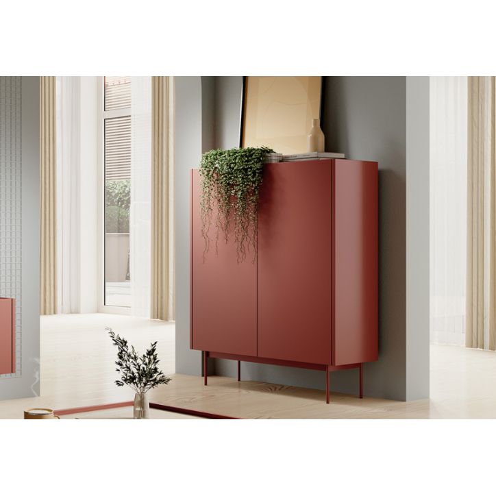 Ensemble meuble TV Couleur Céramique Rouge
